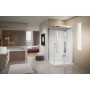 NOVELLINI CRYSTAL 2P 120x80- CABINE MULTIFONCTION ASYMÉTRIQUE, 1 PORTE COULISSANTE + 1 FIXE EN LIGNE
