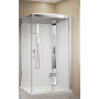 NOVELLINI CRYSTAL 2P 120x80- CABINE MULTIFONCTION ASYMÉTRIQUE, 1 PORTE COULISSANTE + 1 FIXE EN LIGNE