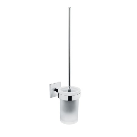 COSMIC DUO SQUARE PORTE-BROSSE À TOILETTE CHROME-VITRE OPAC