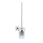 COSMIC DUO SQUARE PORTE-BROSSE À TOILETTE CHROME-VITRE OPAC