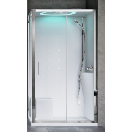 NOVELLINI EON 2P CABINE MULTIFONCTION 1 PORTE COULISSANTE + 1 CÔTÉ FIXE LATÉRAL 120X90