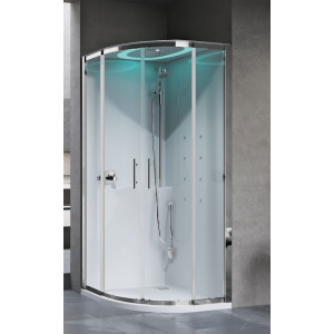 NOVELLINI EON R90 CABINE MULTIFONCTION SEMICIRCOLAIRE 2 PORTES COULISSANTES 90X90