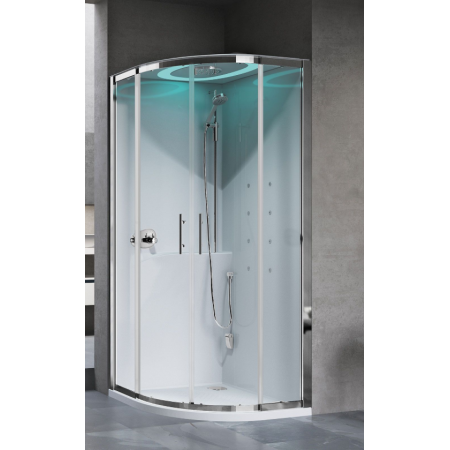 NOVELLINI EON R90 CABINE MULTIFONCTION SEMICIRCOLAIRE 2 PORTES COULISSANTES 90X90