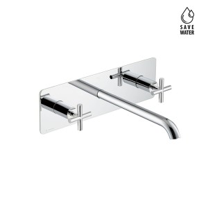NEWFORM  BLINK GROUPE LAVABO 3 TROUS MURAL S/ÉVACUATION PLAQUE SIMPLE BEC LONG