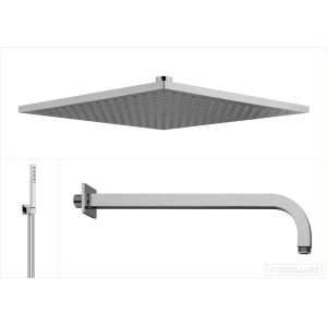 AQUAELITE KIT TECHNO PULVERISATEUR DE DOUCHE 200X200MM AVEC ENSEMBLE DE DOUCHE QUADRO