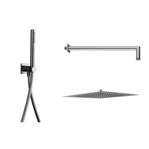 AQUAELITE KIT SOUFLET METAL 316 AVEC SET DE DOUCHE RONDE ET ROSACE CARREE