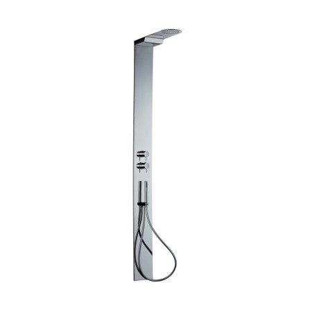 NEWFORM COLONNE DE DOUCHE EN ACIER ROND AVEC ROBINET THERMOSTATIQUE ET DÉVIATEUR 3 SORTIES