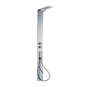 NEWFORM COLONNE DE DOUCHE EN ACIER CARRÉ AVEC MITIGEUR THERMOSTATIQUE ET DÉVIATEUR 3 SORTIES