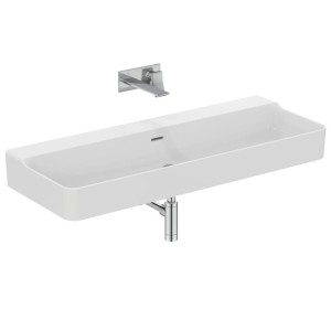 IDEAL STANDARD CONCA LAVABO RECTANGULAIRE 1200X450 MM AVEC DÉBORDEMENT SANS TROUS