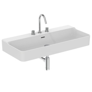 IDEAL STANDARD LAVABO CONCA À POSER RECTANGULAIRE 1000X450 MM AVEC DÉBORDEMENT ET 3 TROUS