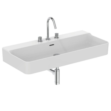IDEAL STANDARD LAVABO CONCA À POSER RECTANGULAIRE 1000X450 MM AVEC DÉBORDEMENT ET 3 TROUS