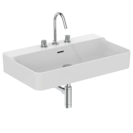IDEAL STANDARD LAVABO RECTANGULAIRE CONCA 800X450 MM AVEC DÉBORDEMENT ET 3 TROUS