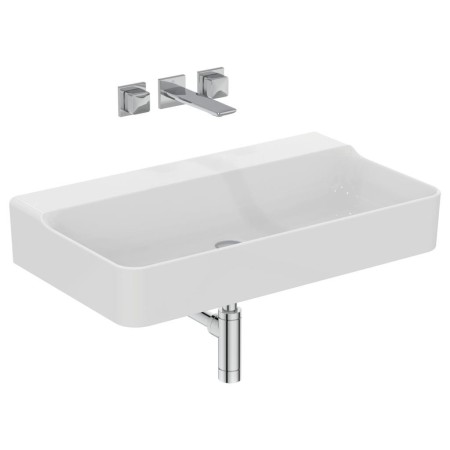 IDEAL STANDARD CONCA LAVABO RECTANGULAIRE 800X450 MM SANS DÉBORDE ET SANS TROU