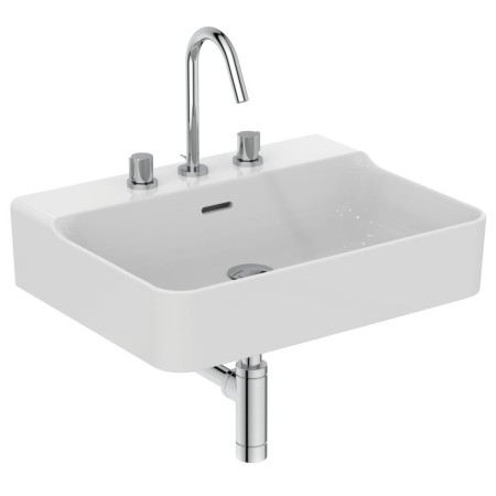 IDEAL STANDARD LAVABO RECTANGULAIRE CONCA 600X450 MM AVEC DÉBORDEMENT ET 3 TROUS