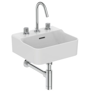 IDEAL STANDARD CONCA LAVAMANI RECTANGULAIRE 400X350 MM AVEC DÉBORDEMENT ET 3 TROUS