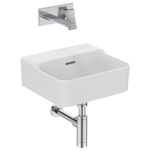 IDEAL STANDARD LAVABO À POSER RECTANGULAIRE 400X350 MM AVEC DÉBORDEMENT ET SANS TROUS