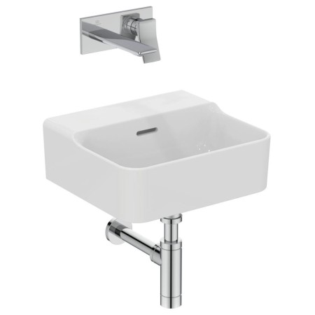IDEAL STANDARD LAVABO À POSER RECTANGULAIRE 400X350 MM AVEC DÉBORDEMENT ET SANS TROUS
