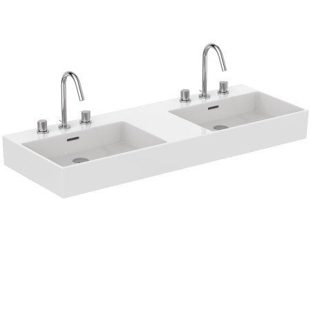 IDEAL STANDARD LAVABO EXTRA À POSER RECTANGULAIRE 1200X450 AVEC DÉBORDEMENT ET 3 TROUS