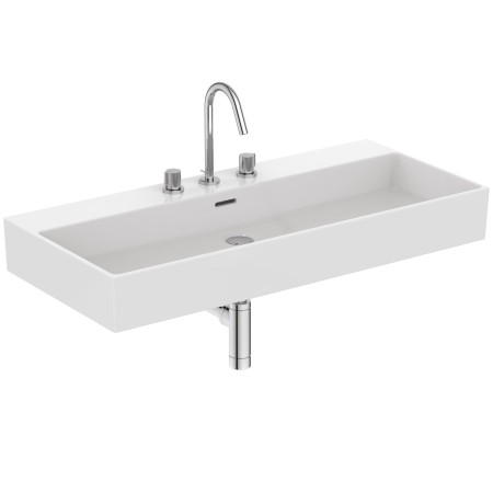 IDEAL STANDARD LAVABO RECTANGULAIRE EXTRA 1000X450 AVEC DÉBORDEMENT ET 3 TROUS