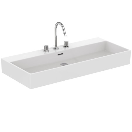 IDEAL STANDARD LAVABO EXTRA À POSER RECTANGULAIRE 1000X450 AVEC DÉBORDEMENT ET 3 TROUS