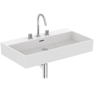 IDEAL STANDARD LAVABO RECTANGULAIRE EXTRA 800X450 AVEC DÉBORDEMENT ET 3 TROUS