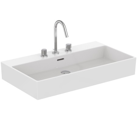 IDEAL STANDARD LAVABO EXTRA À POSER RECTANGULAIRE 800X450 AVEC DÉBORDEMENT ET 3 TROUS