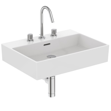 IDEAL STANDARD LAVABO RECTANGULAIRE EXTRA 600X450 AVEC DÉBORDEMENT ET 3 TROUS