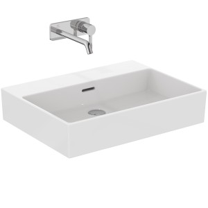 IDEAL STANDARD EXTRA LAVABO À POSER RECTANGULAIRE 600X450 AVEC DÉBORDEMENT ET SANS TROUS