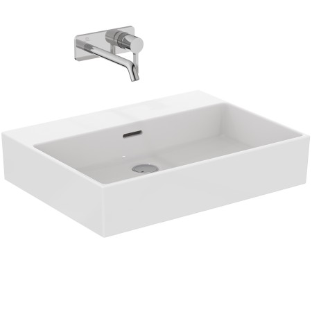 IDEAL STANDARD EXTRA LAVABO À POSER RECTANGULAIRE 600X450 AVEC DÉBORDEMENT ET SANS TROUS