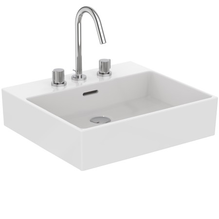 IDEAL STANDARD EXTRA LAVABO À POSER RECTANGULAIRE 500X450 AVEC DÉBORDEMENT ET 3 TROUS