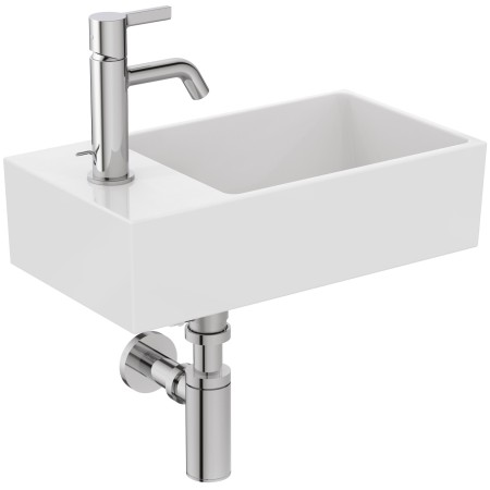IDEAL STANDARD EXTRA LAVAMANI ASYMÉTRIQUE 450X250 AVEC DÉBORDEMENT ET 1 TROU VERSION GAUCHE