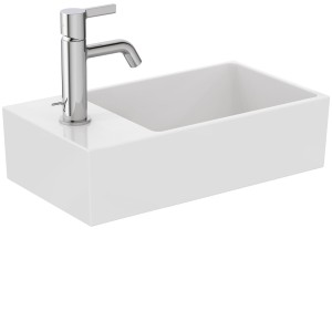 IDEAL STANDARD EXTRA LAVAMANI À POSER ASYMÉTRIQUE 450X250 AVEC DÉBORDEMENT ET 1 TROU VERSION GAUCHE