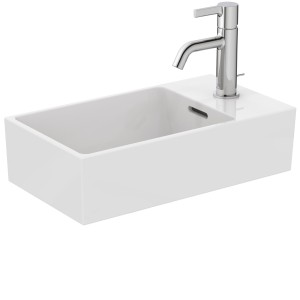 IDEAL STANDARD EXTRA LAVAMANI À POSER ASYMÉTRIQUE 450X250 AVEC DÉBORDEMENT ET 1 TROU VERSION DROITE