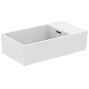 IDEAL STANDARD LAVABO SUPPLÉMENTAIRE ASYMÉTRIQUE 450X250 AVEC DÉBORD ET SANS TROU VERSION DROITE