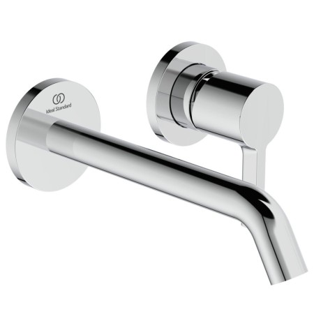 IDEAL STANDARD JOY LAVABO MITIGEUR MONOCOMMANDE MURAL AVEC 2 PLAQUES CIRCULAIRES ET BEC DE 180MM