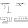 IDEAL STANDARD CONNECT - LAVABO 620 MM ENCASTRÉ À PLAT SANS TROU POUR ROBINETTERIE AVEC DÉBORDEMENT
