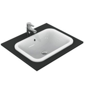 IDEAL STANDARD CONNECT - LAVABO 580 MM À ENCASTRER EN SURFACE SANS TROU POUR ROBINETTERIE