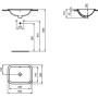 IDEAL STANDARD CONNECT - LAVABO 500 MM À ENCASTRER SUR LE TOP SANS TROU POUR ROBINETTERIE