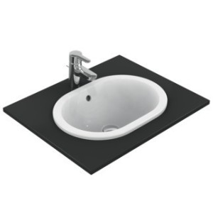 IDEAL STANDARD CONNECT - LAVABO 480 MM À ENCASTRER EN HAUT OVALE SANS TROU POUR ROBINETTERIE