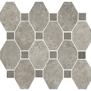 MARINER BOSTON MOSAÏQUE OCTOGONALE GRIS SUR RÉSEAU 30X34