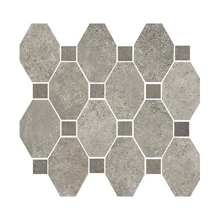 MARINER BOSTON MOSAÏQUE OCTOGONALE GRIS SUR RÉSEAU 30X34