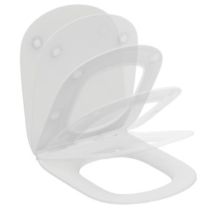 IDEAL STANDARD TESI CUVERTURE DE WC SLIM AVEC FERMETURE À RALENTI BLANC BRILLANT