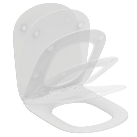 IDEAL STANDARD TESI CUVERTURE DE WC SLIM AVEC FERMETURE À RALENTI BLANC BRILLANT