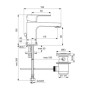 IDEAL STANDARD ROBINET DE LAVABO CERAFINE D H.80 MM AVEC ÉVACUATION ET VENTOUSE