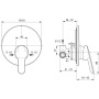 IDEAL STANDARD ALPHA ROBINETTERIE ENCASTRÉE POUR DOUCHE
