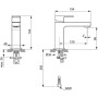 IDEAL STANDARD EDGE MITIGEUR LAVABO H.95 MM S/SCARICO