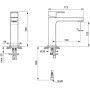 IDEAL STANDARD EDGE MITIGEUR GRAND LAVABO H.120 MM S/SCARICO