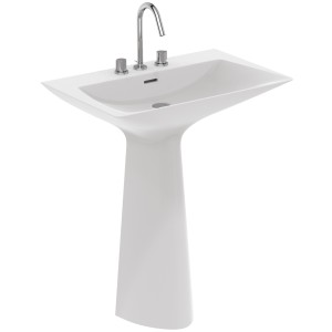 IDEAL STANDARD LAVABO TOTEM TIPO-Z AVEC DÉBORDEMENT 3 TROUS