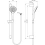 IDEAL STANDARD IDEALRAIN EVO JET ROD DE DOUCHE 600MM DIAMANT 3 FONCTIONS