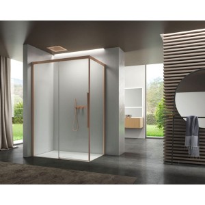 DISENIA ESPACE ANGLE 1 PARE-COULISSANTE (la porte se ferme sur le verre fixe latéral) + 1 CÔTÉ FIXE